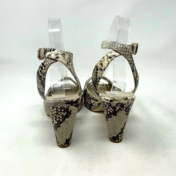 Hobbs London Snake Leather Vivienne Heeled Sandals Size 37 / US 6 - Picture 9 of 12